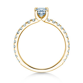 Verlovingsring Classic 4 Emerald Pavé in 14K geelgoud met natuurlijke diamanten 0,33ct G/VS