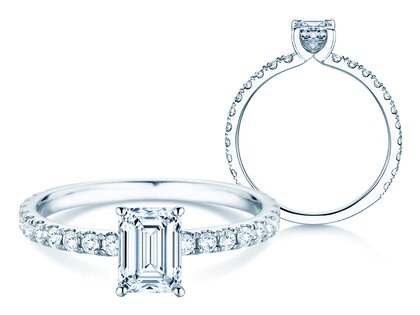 Verlovingsring Classic 4 Emerald Pavé