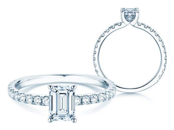 Verlovingsring Classic 4 Emerald Pavé