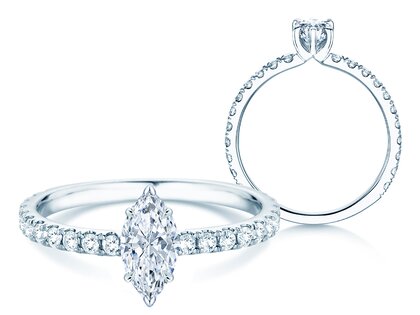 Verlovingsring Classic 4 Marquise Pavé