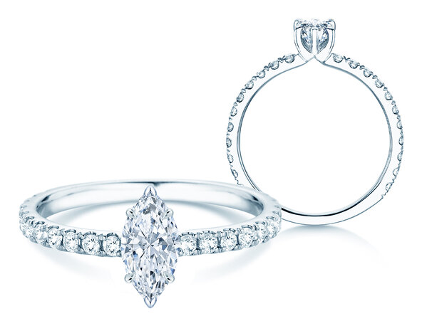 Verlovingsring Classic 4 Marquise Pavé