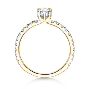Verlovingsring Classic 4 Marquise Pavé in 14K geelgoud met natuurlijke diamanten 0,33ct G/SI