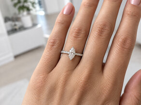 Verlovingsring Classic 4 Marquise Pavé in platina