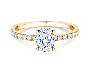 Verlovingsring Classic 4 Oval Pavé in 9K geelgoud met natuurlijke diamanten 0,87ct G/SI