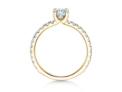 Verlovingsring Classic 4 Oval Pavé in 9K geelgoud met natuurlijke diamanten 0,87ct G/SI