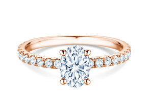 Verlovingsring Classic 4 Oval Pavé in roségoud