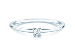 Verlovingsring Cushion Clean in 14K witgoud met diamant 0,08ct G/SI