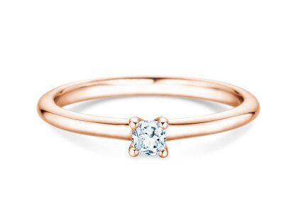 Verlovingsring Cushion Clean in 9K roségoud met diamant 0,23ct G/SI