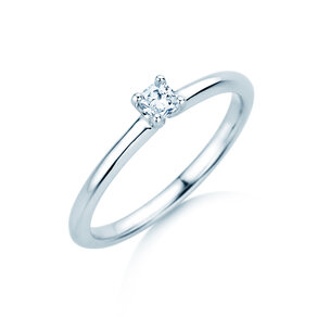 Verlovingsring Cushion Clean in 14K witgoud met diamant 0,08ct G/SI