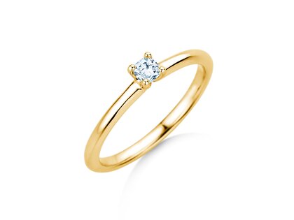 Verlovingsring Cushion Clean in 14K geelgoud met diamant 0,08ct G/SI