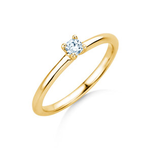 Verlovingsring Cushion Clean in 14K geelgoud met diamant 0,08ct G/SI