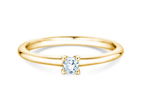 Verlovingsring Cushion Clean in 14K geelgoud met diamant 0,08ct G/SI