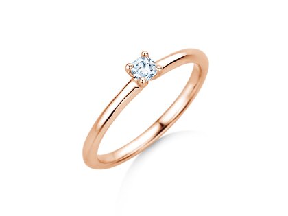 Verlovingsring Cushion Clean in 9K roségoud met diamant 0,23ct G/SI
