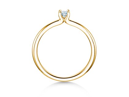 Verlovingsring Cushion Clean in 14K geelgoud met diamant 0,08ct G/SI