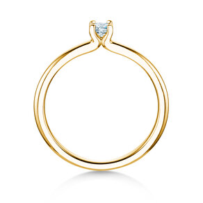 Verlovingsring Cushion Clean in 14K geelgoud met diamant 0,08ct G/SI