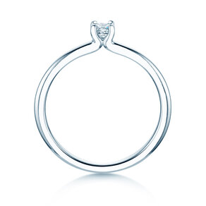 Verlovingsring Cushion Clean in 14K witgoud met diamant 0,08ct G/SI