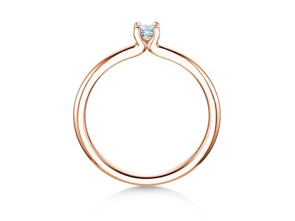 Verlovingsring Cushion Clean in 9K roségoud met diamant 0,23ct G/SI