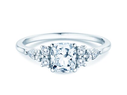 Verlovingsring Cushion Marquise in 9K witgoud met Lab-grown diamanten 1,28ct E/VS