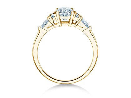 Verlovingsring Cushion Marquise in 9K geelgoud met Lab-grown diamanten 1,28ct E/VS