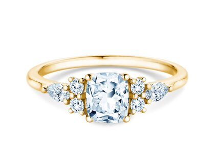 Verlovingsring Cushion Marquise in 9K geelgoud met Lab-grown diamanten 1,28ct E/VS