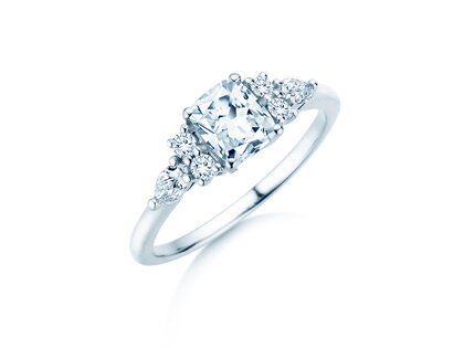 Verlovingsring Cushion Marquise in 9K witgoud met Lab-grown diamanten 1,28ct E/VS