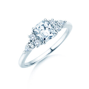 Verlovingsring Cushion Marquise in 9K witgoud met Lab-grown diamanten 1,28ct E/VS
