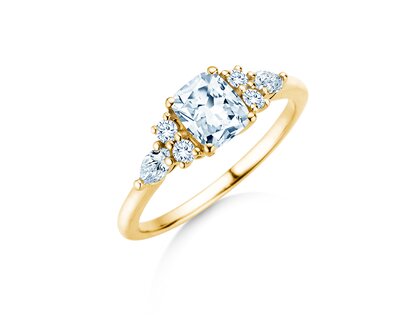 Verlovingsring Cushion Marquise in 9K geelgoud met Lab-grown diamanten 1,28ct E/VS
