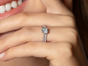 Verlovingsring Cushion Pavé in 9K geelgoud met diamanten 1,22ct G/SI