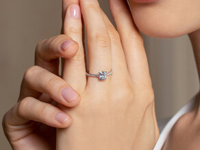 Verlovingsring Cushion Pavé in 14K geelgoud met diamanten 0,44ct G/SI