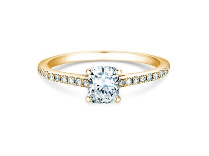 Verlovingsring Cushion Pavé in 9K geelgoud met Lab-grown diamanten 1,22ct E/VS