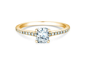Verlovingsring Cushion Pavé in 9K geelgoud met Lab-grown diamanten 1,22ct E/VS
