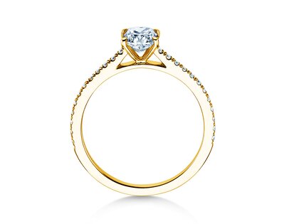 Verlovingsring Cushion Pavé in 9K geelgoud met Lab-grown diamanten 1,22ct E/VS