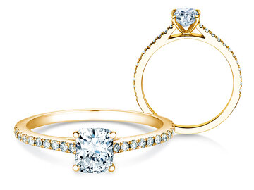 Verlovingsring Cushion Pavé Lab-grown diamant