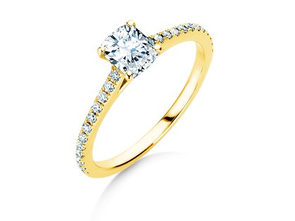 Verlovingsring Cushion Pavé in 9K geelgoud met Lab-grown diamanten 1,22ct E/VS