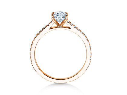 Verlovingsring Cushion Pavé in 9K roségoud met diamanten 0,77ct G/SI