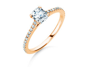Verlovingsring Cushion Pavé in 9K roségoud met diamanten 0,77ct G/SI