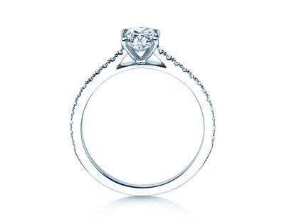 Verlovingsring Cushion Pavé in 14K witgoud met Lab-grown diamanten 1,22ct E/VS