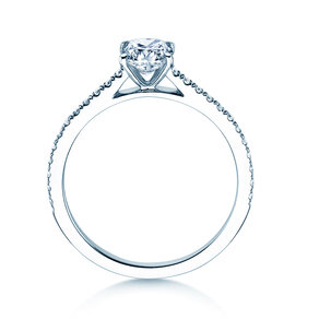 Verlovingsring Cushion Pavé in 14K witgoud met Lab-grown diamanten 1,22ct E/VS