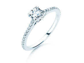 Verlovingsring Cushion Pavé in 14K witgoud met Lab-grown diamanten 1,22ct E/VS