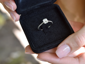 Verlovingsring Cushion Pavé in 14K witgoud met Lab-grown diamanten 1,22ct E/VS