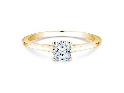 Verlovingsring Cushion in 9K geelgoud met Lab-grown diamant 0,50ct E/VS