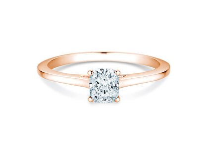 Verlovingsring Cushion in 14K roségoud met diamant 0,50ct G/SI