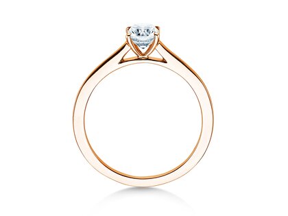 Verlovingsring Cushion in 14K roségoud met diamant 0,50ct G/SI