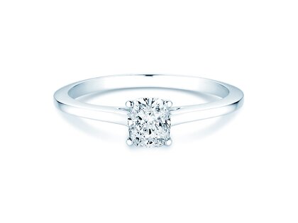 Verlovingsring Cushion in 9K witgoud met Lab-grown diamant 0,50ct E/VS