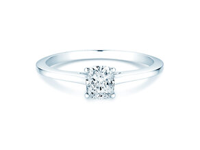 Verlovingsring Cushion in 9K witgoud met Lab-grown diamant 0,50ct E/VS