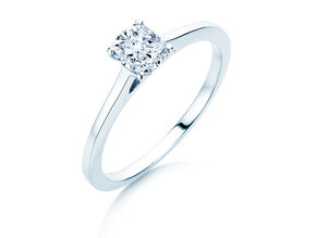 Verlovingsring Cushion in 9K witgoud met Lab-grown diamant 0,50ct E/VS