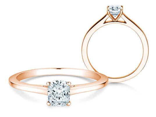 Verlovingsring Cushion in 14K roségoud met diamant 0,50ct G/SI