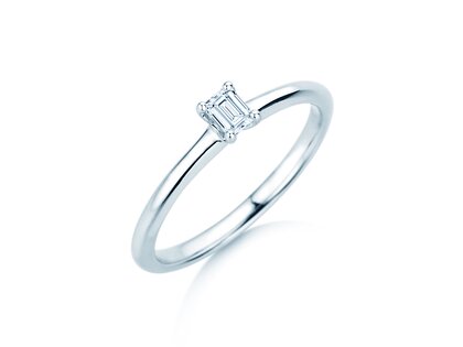 Verlovingsring Emerald Clean in 14K witgoud met diamant 0,08ct G/VS