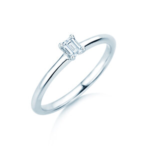 Verlovingsring Emerald Clean in 14K witgoud met diamant 0,08ct G/VS
