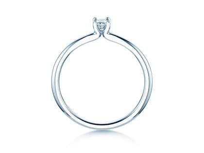 Verlovingsring Emerald Clean in 14K witgoud met diamant 0,08ct G/VS